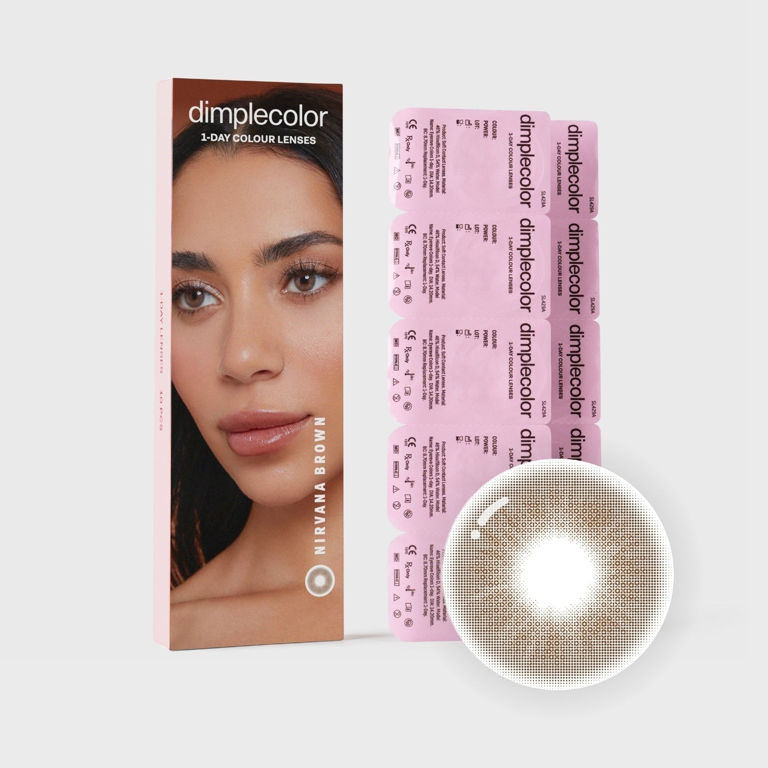 Nirvana Brown Daily Colour Contact Lenses | Dimple Color
