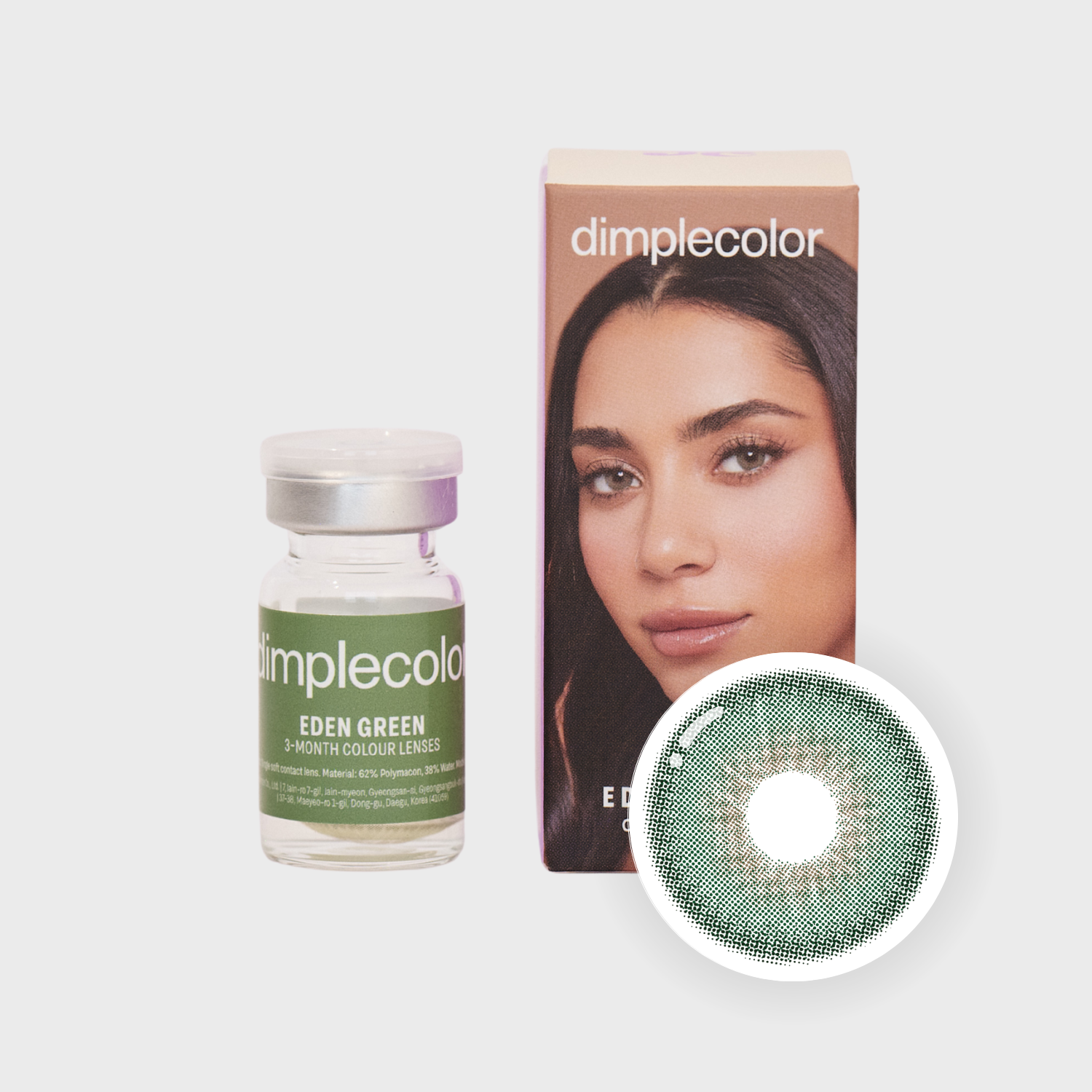 Edene Color Eden Green 3-Month Colour Contact Lenses | Dimple Color